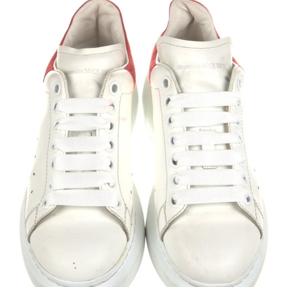 Alexander McQueen White Sneakers with Red Detail
